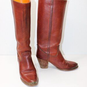 Vintage ZODIAC Wood‎ Heels Campus Boots Women's Size 7.5M